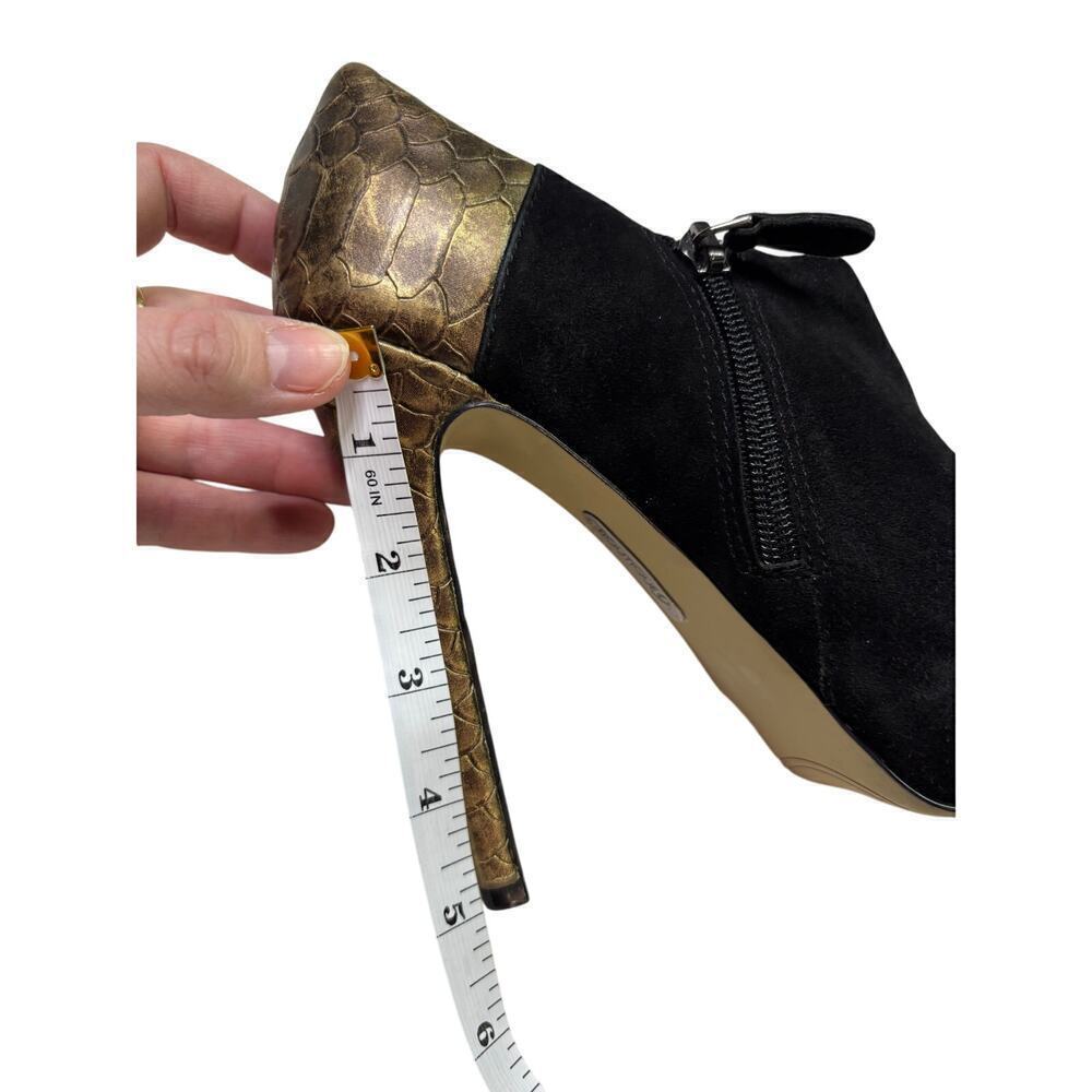 Boutique 9 Colton Black Suede Nine West Snake Gold Platform High Heels Size 6 - Picture 9 of 13